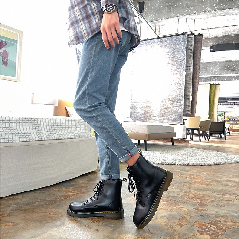 Fall 2021 New Fashion Trendy Dr. Martens Boots Men&#039;s High Top British Style Korean Style Worker Boot Versatile Couple Leather Boots