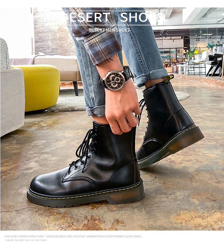 Fall 2021 New Fashion Trendy Dr. Martens Boots Men's High Top British Style Korean Style Worker Boot Versatile Couple Leather Boots