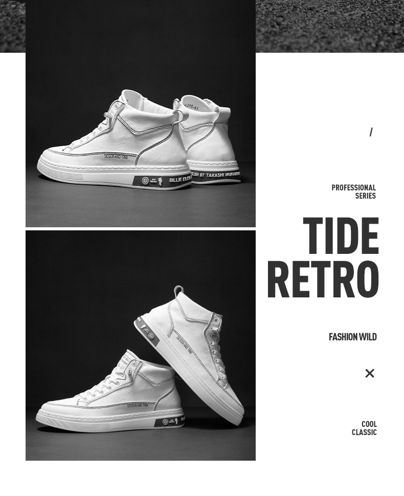 Men's Shoes 2020 Autumn New Board Shoes Men's Korean-Style Fashionable High-Top Men's Casual Shoes Dr. Martens Boots Men's White Shoes