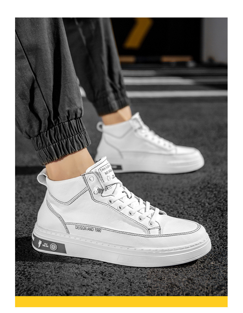 Men's Shoes 2020 Autumn New Board Shoes Men's Korean-Style Fashionable High-Top Men's Casual Shoes Dr. Martens Boots Men's White Shoes