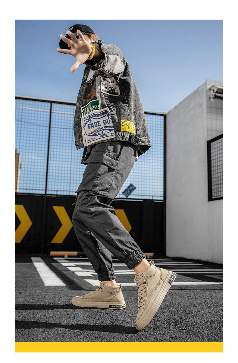 Men's Shoes 2020 Autumn New Board Shoes Men's Korean-Style Fashionable High-Top Men's Casual Shoes Dr. Martens Boots Men's White Shoes