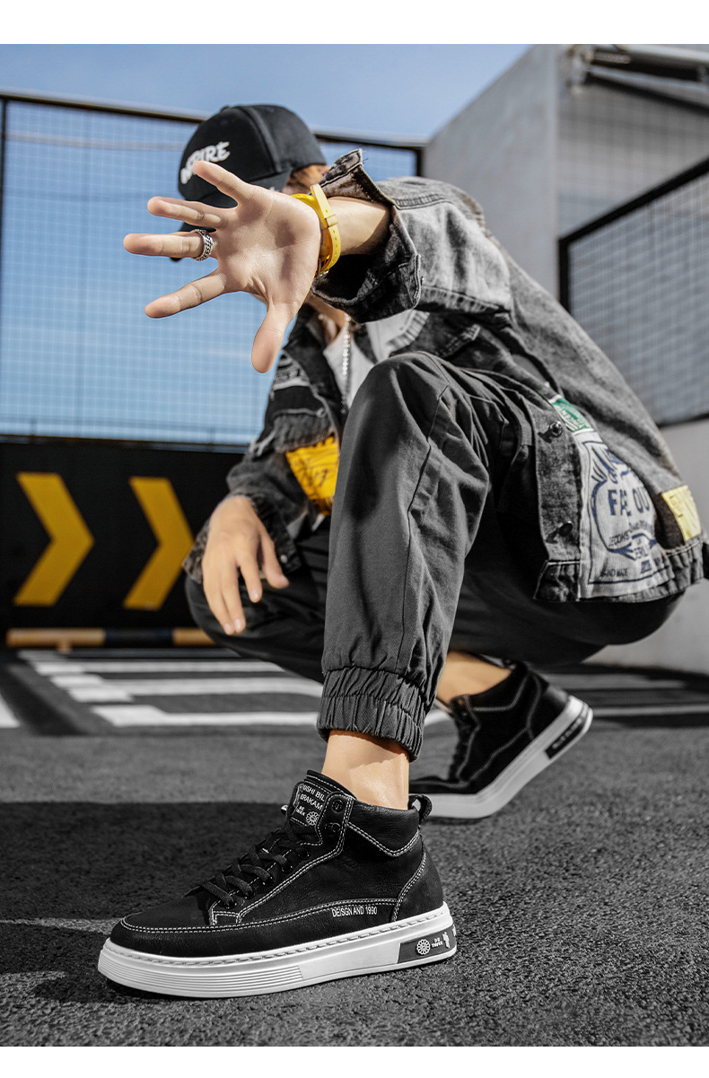 Men's Shoes 2020 Autumn New Board Shoes Men's Korean-Style Fashionable High-Top Men's Casual Shoes Dr. Martens Boots Men's White Shoes
