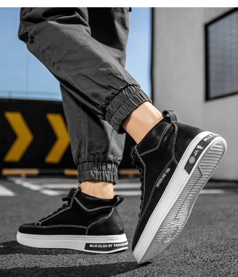 Men's Shoes 2020 Autumn New Board Shoes Men's Korean-Style Fashionable High-Top Men's Casual Shoes Dr. Martens Boots Men's White Shoes
