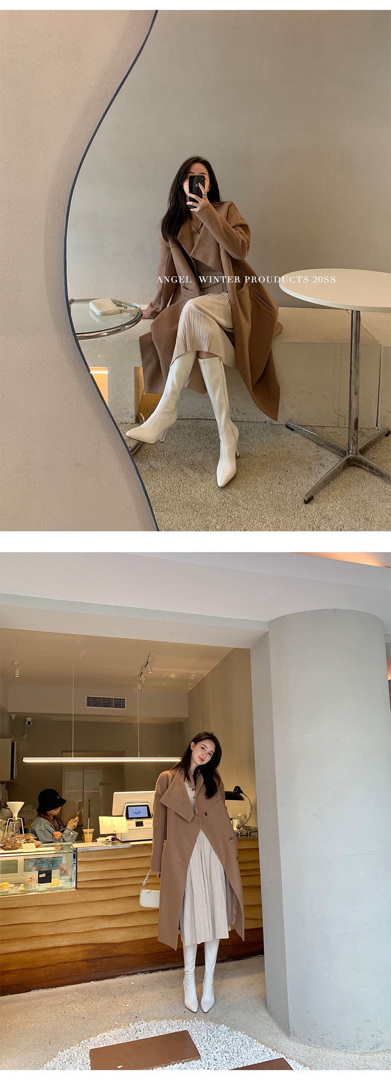 INS Commuting Figure Flattering Springy Thigh Boot below the Knee European and American Super High Heel Pointed Single-Layer Boots Side Zipper Martin Boots
