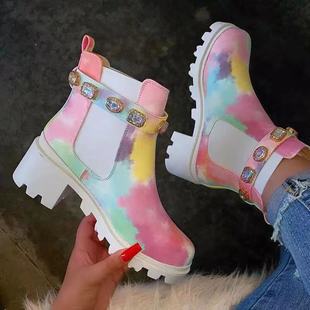 Cross-Border Foreign Trade plus Size High Leg Boot Women's 2021 Autumn European and American New over-the-Knee round Toe Flying Woven Boots Amazon Cross-Border Foreign Trade plus Size High Leg Boot Women's 2021 Autumn European and American New over-the-Knee round Toe Flying Woven Boots Amazon