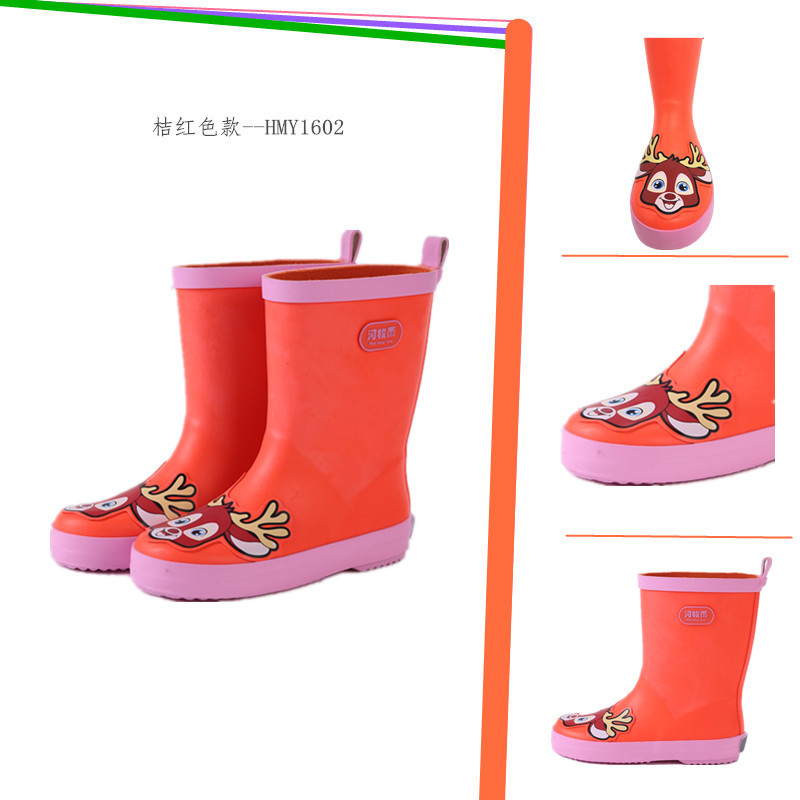 He Mu Yu 2018 New Cartoon Children's Rain Boots Rubber Environmental Protection Non-Slip Outdoor Stylish Water Shoes Factory Direct Sales He Mu Yu 2018 New Cartoon Children's Rain Boots Rubber Environmental Protection Non-Slip Outdoor Stylish Water Shoes Factory Direct Sales