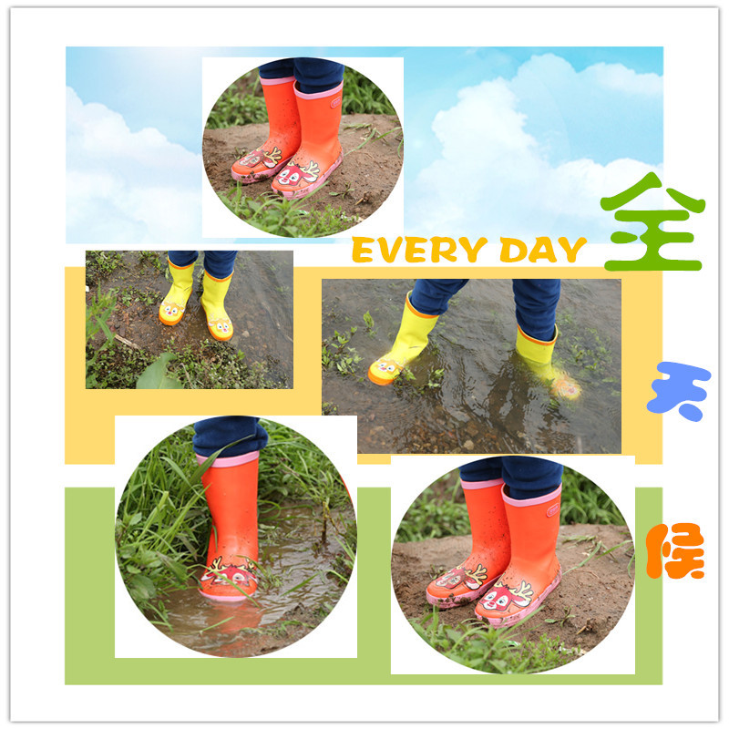 He Mu Yu 2018 New Cartoon Children's Rain Boots Rubber Environmental Protection Non-Slip Outdoor Stylish Water Shoes Factory Direct Sales He Mu Yu 2018 New Cartoon Children's Rain Boots Rubber Environmental Protection Non-Slip Outdoor Stylish Water Shoes Factory Direct Sales