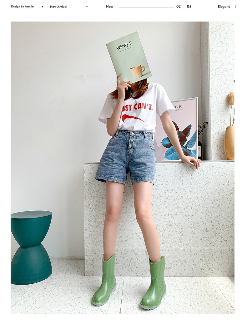 Cross-Border Fashion Rain Boots New Rubber Boots Women's Mid-Calf Rain Boots Waterproof Korean Rain Shoes Shoe Cover Women's Foreign Trade Cross-Border Fashion Rain Boots New Rubber Boots Women's Mid-Calf Rain Boots Waterproof Korean Rain Shoes Shoe Cover Women's Foreign Trade