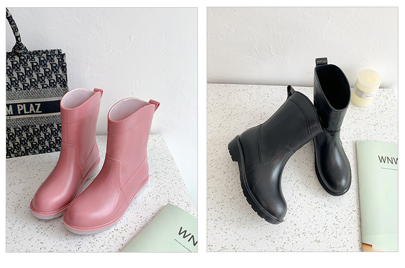 Cross-Border Fashion Rain Boots New Rubber Boots Women's Mid-Calf Rain Boots Waterproof Korean Rain Shoes Shoe Cover Women's Foreign Trade Cross-Border Fashion Rain Boots New Rubber Boots Women's Mid-Calf Rain Boots Waterproof Korean Rain Shoes Shoe Cover Women's Foreign Trade
