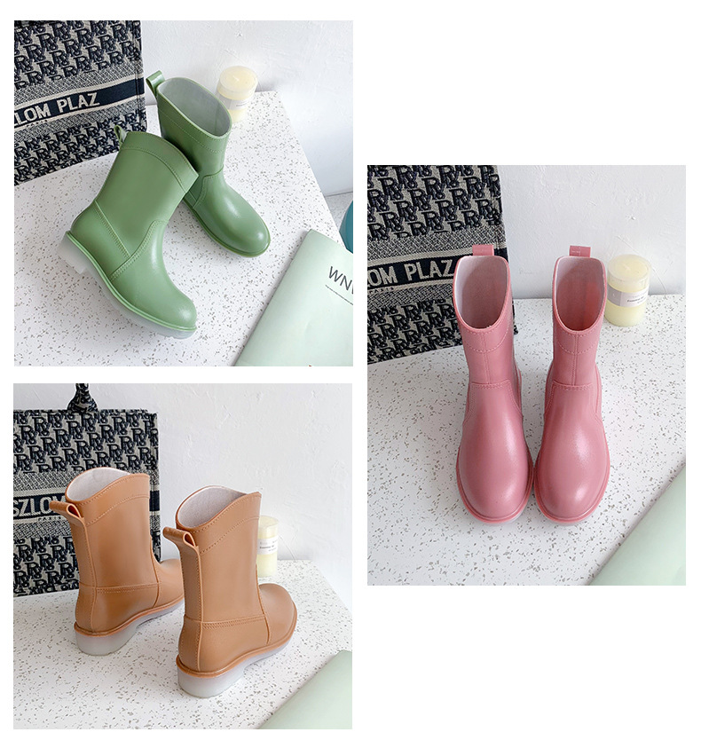 Cross-Border Fashion Rain Boots New Rubber Boots Women's Mid-Calf Rain Boots Waterproof Korean Rain Shoes Shoe Cover Women's Foreign Trade Cross-Border Fashion Rain Boots New Rubber Boots Women's Mid-Calf Rain Boots Waterproof Korean Rain Shoes Shoe Cover Women's Foreign Trade