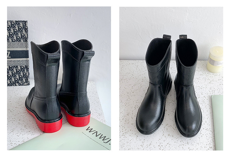 Cross-Border Fashion Rain Boots New Rubber Boots Women's Mid-Calf Rain Boots Waterproof Korean Rain Shoes Shoe Cover Women's Foreign Trade Cross-Border Fashion Rain Boots New Rubber Boots Women's Mid-Calf Rain Boots Waterproof Korean Rain Shoes Shoe Cover Women's Foreign Trade
