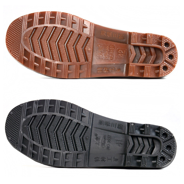 Plastic 3537 Rain Boots Men&#039;s Low-Cut Short Rain Shoes Black PVC Plastic Shoes Beef Tendon Platform Waterproof Shoes Rain Shoes Shoe Cover