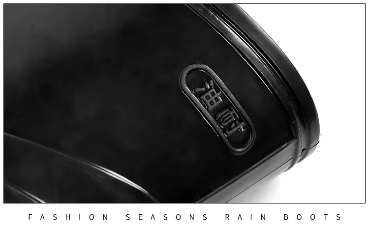 Plastic 3537 Rain Boots Men's Low-Cut Short Rain Shoes Black PVC Plastic Shoes Beef Tendon Platform Waterproof Shoes Rain Shoes Shoe Cover