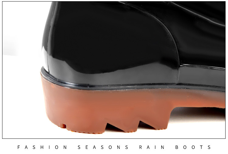 Plastic 3537 Rain Boots Men's Low-Cut Short Rain Shoes Black PVC Plastic Shoes Beef Tendon Platform Waterproof Shoes Rain Shoes Shoe Cover