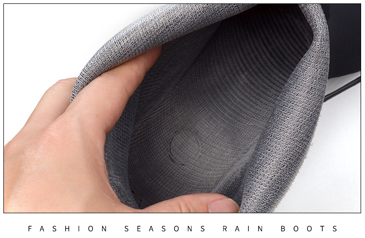 Plastic 3537 Rain Boots Men's Low-Cut Short Rain Shoes Black PVC Plastic Shoes Beef Tendon Platform Waterproof Shoes Rain Shoes Shoe Cover