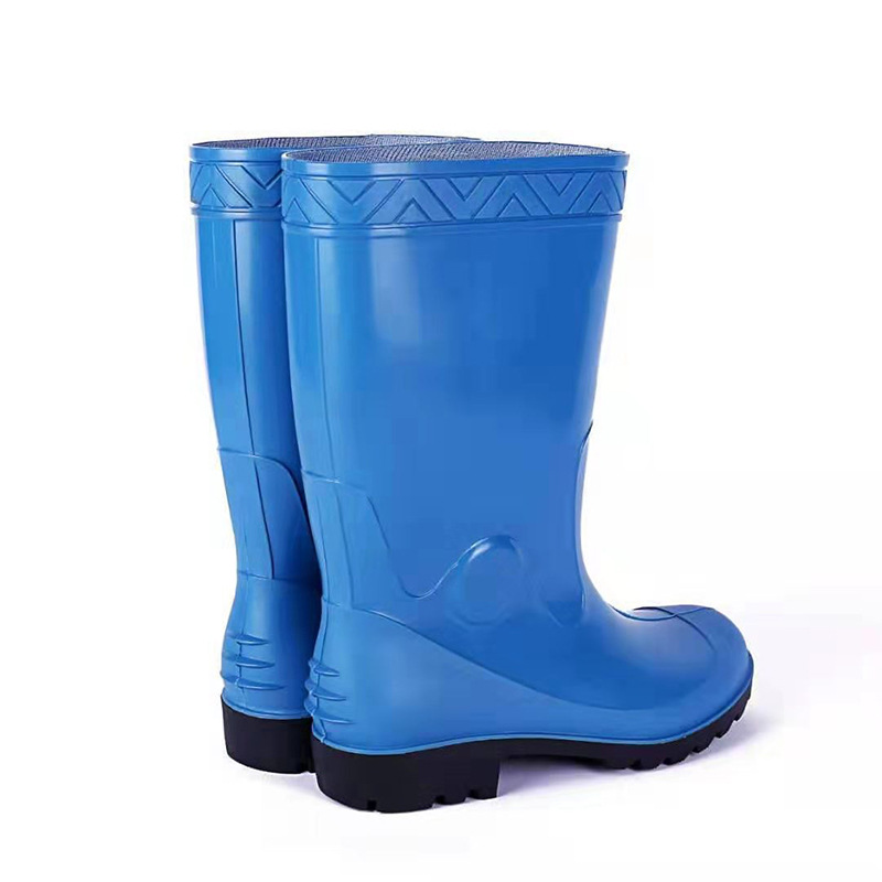 Wholesale PVC water shoes blue high non-slip labor protection boots construction safety protection men&#039;s rain boots