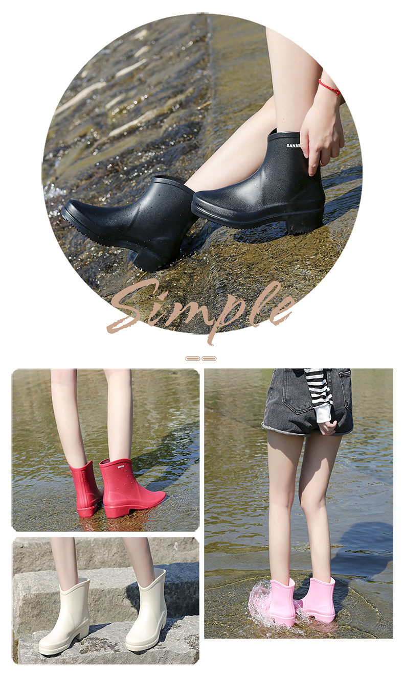 Rain Boots Women's New Cross-Border Fashion Short Women's Rain Boots PVC Non-Slip Waterproof Shoes Outer Wear Export Rubber Boots Wholesale Rain Boots Women's New Cross-Border Fashion Short Women's Rain Boots PVC Non-Slip Waterproof Shoes Outer Wear Export Rubber Boots Wholesale