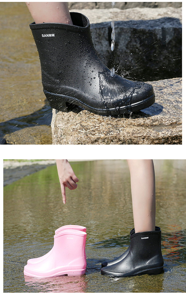 Rain Boots Women's New Cross-Border Fashion Short Women's Rain Boots PVC Non-Slip Waterproof Shoes Outer Wear Export Rubber Boots Wholesale Rain Boots Women's New Cross-Border Fashion Short Women's Rain Boots PVC Non-Slip Waterproof Shoes Outer Wear Export Rubber Boots Wholesale