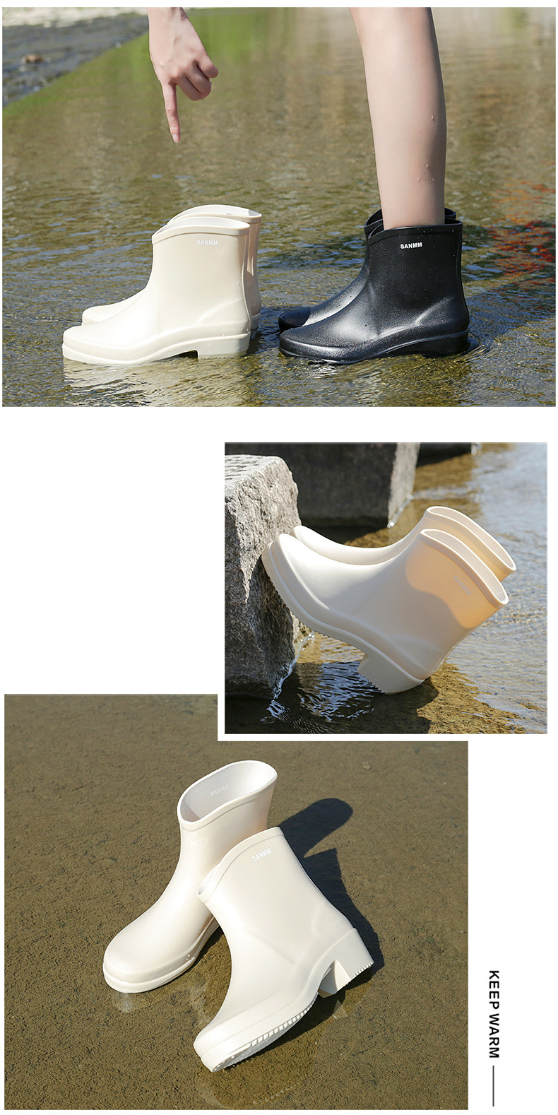 Rain Boots Women's New Cross-Border Fashion Short Women's Rain Boots PVC Non-Slip Waterproof Shoes Outer Wear Export Rubber Boots Wholesale Rain Boots Women's New Cross-Border Fashion Short Women's Rain Boots PVC Non-Slip Waterproof Shoes Outer Wear Export Rubber Boots Wholesale