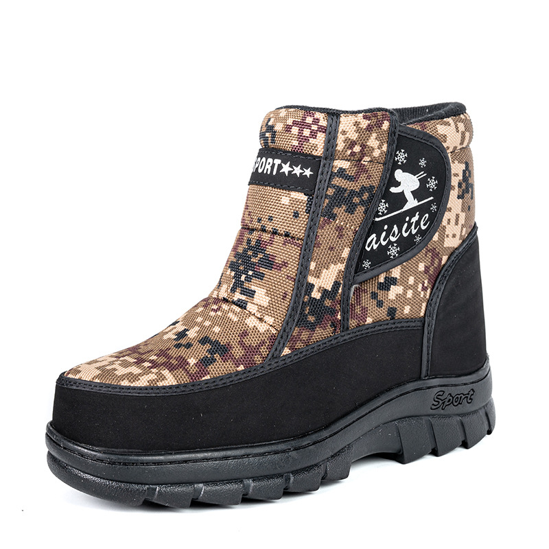 Korean Fashion Short Men&#039;s Rain Boots Waterproof Warm Camouflage Rain Boots Outdoor Four Seasons Fishing Leisure Rain Shoes