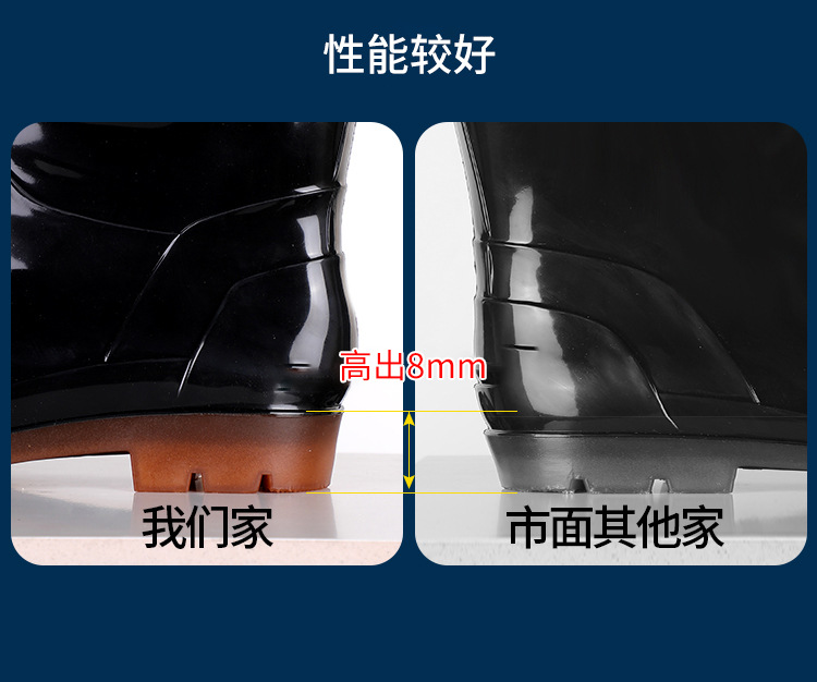 Add Knee-High Rain Boots PVC Material Black Men's Industrial Rain Boots Outdoor Rain Boots Factory Direct Supply Add Knee-High Rain Boots PVC Material Black Men's Industrial Rain Boots Outdoor Rain Boots Factory Direct Supply