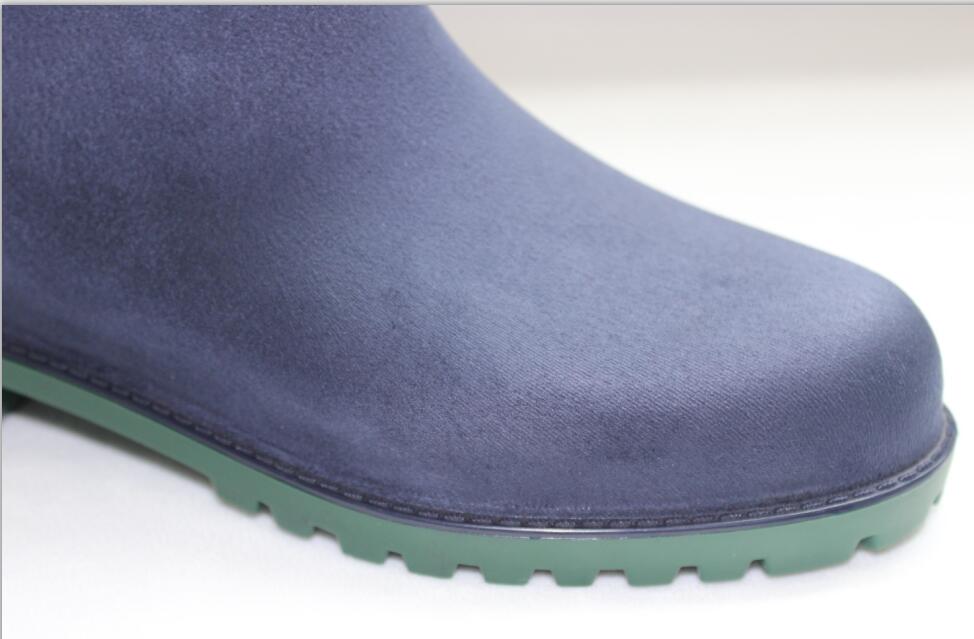909 shen zang qing se Flocking Knee-High Rain Boots