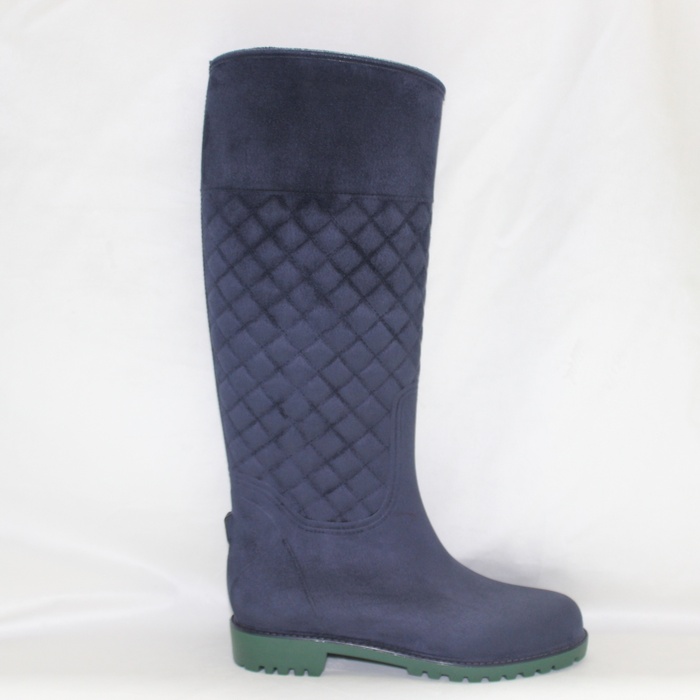 909 shen zang qing se Flocking Knee-High Rain Boots