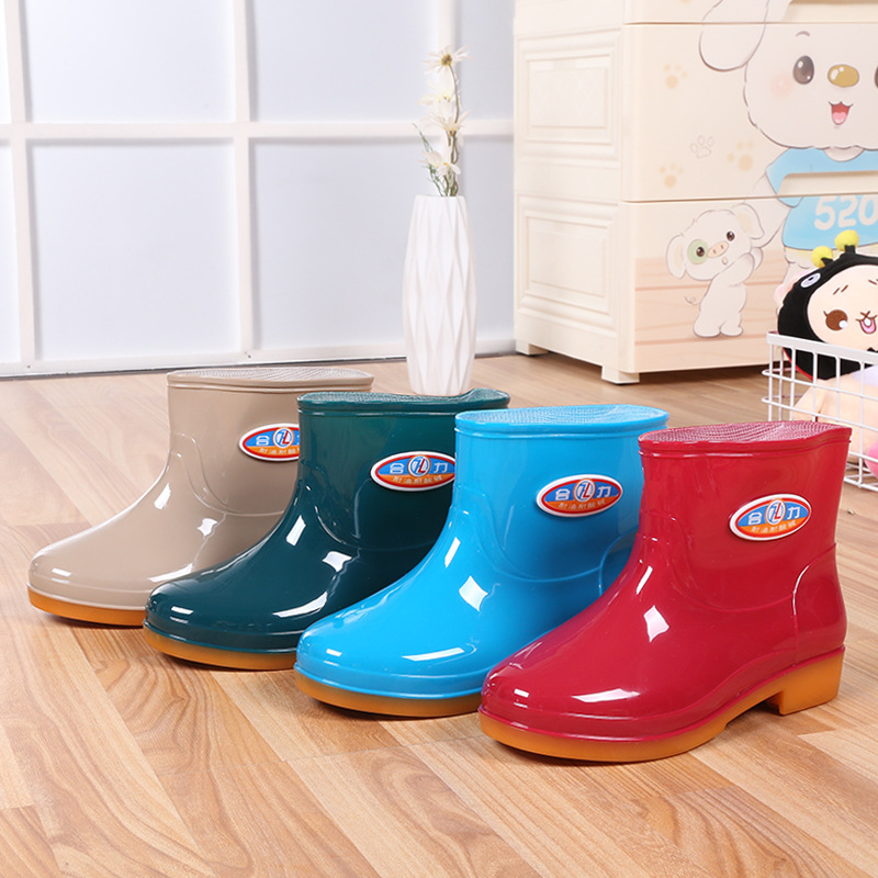Low-Cut Winter Thermal Rain Boots Women&#039;s Four Seasons Low-Top Rain Boots Non-Slip Waterproof Shoes Construction Site Labor Protection Shoes Women&#039;s Rain Boots