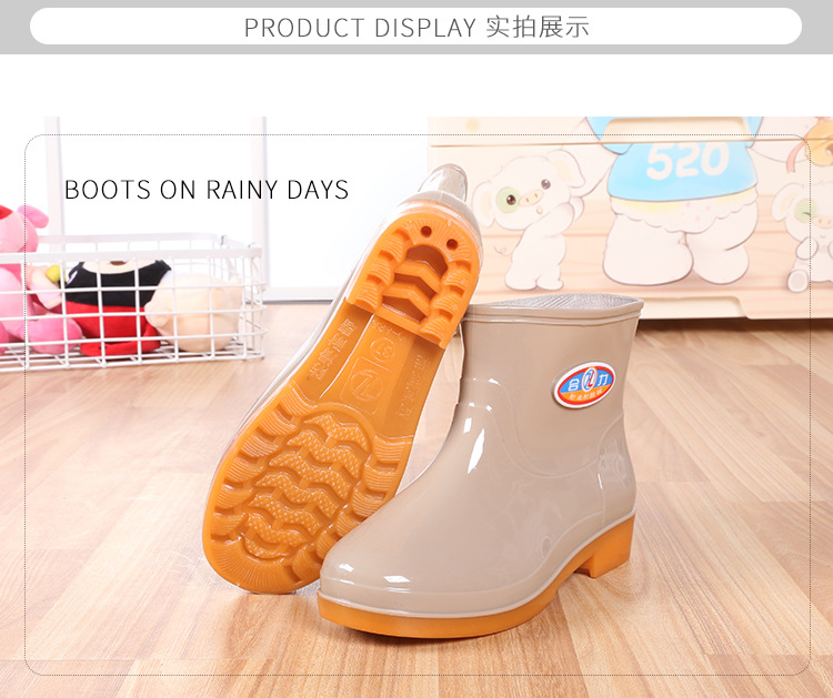 Low-Cut Winter Thermal Rain Boots Women's Four Seasons Low-Top Rain Boots Non-Slip Waterproof Shoes Construction Site Labor Protection Shoes Women's Rain Boots