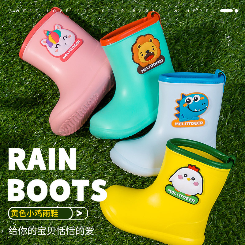 Xiaolumili Children&#039;s Rain Boots 1-6 Years Old Baby Cute Cartoon Animal Waterproof Odorless Rain Boots Baby Rain Shoes