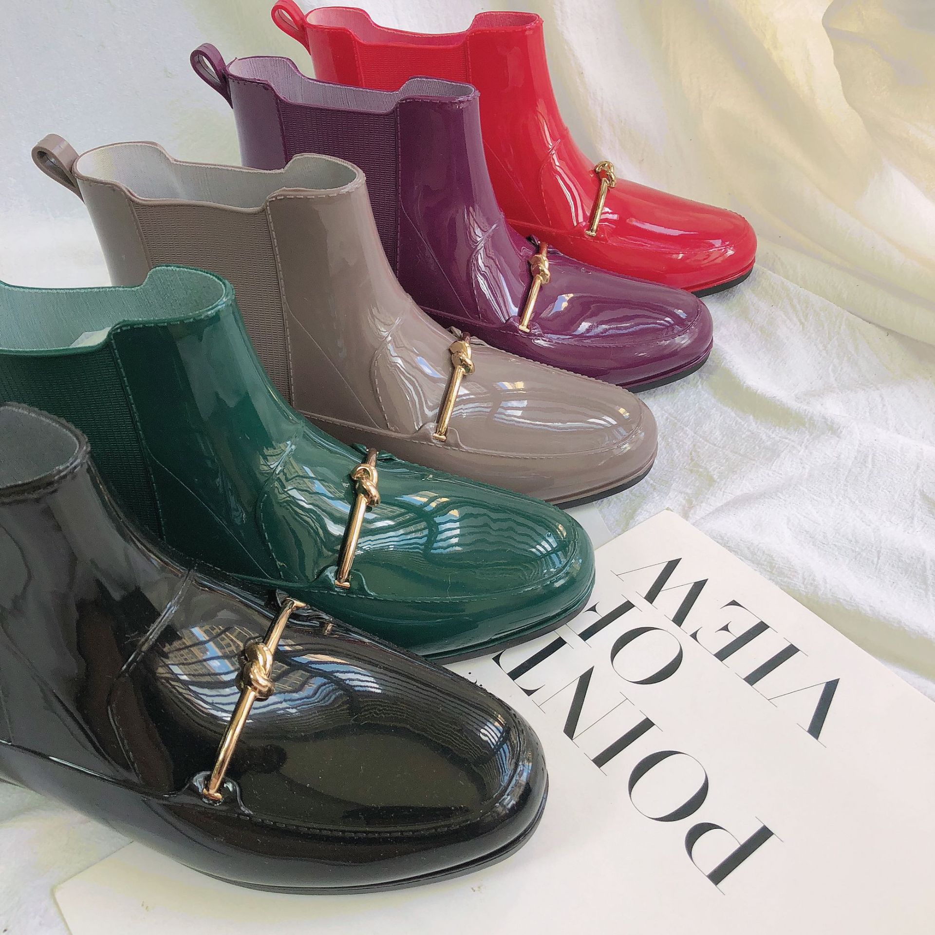 New Cross-Border Rain Boots European and American Chelsea Fashion Women&#039;s Rain Boots Short Women&#039;s Summer Waterproof Anti-Slip Rain Boots Wholesale
