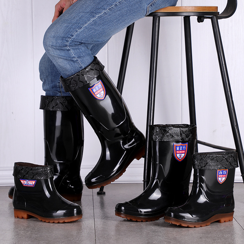 Low Mid-High Tube Rain Boots PVC Industrial Men&#039;s Rain Boots Outdoor Rain Boots Factory Direct Supply Quality Reliable