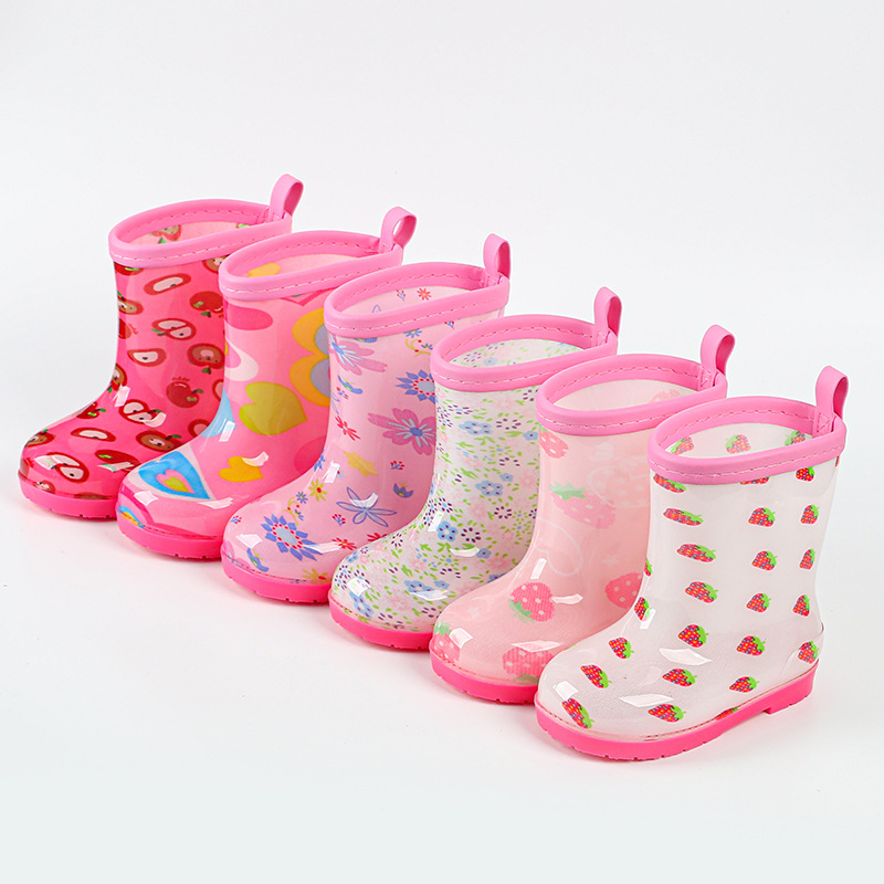 Crystal Stylish Korean Style Children&#039;s Rain Boots Girls&#039; Cute Baby Rain Boots Anti-Slip Rain Boots Rubber Shoes Export Spot