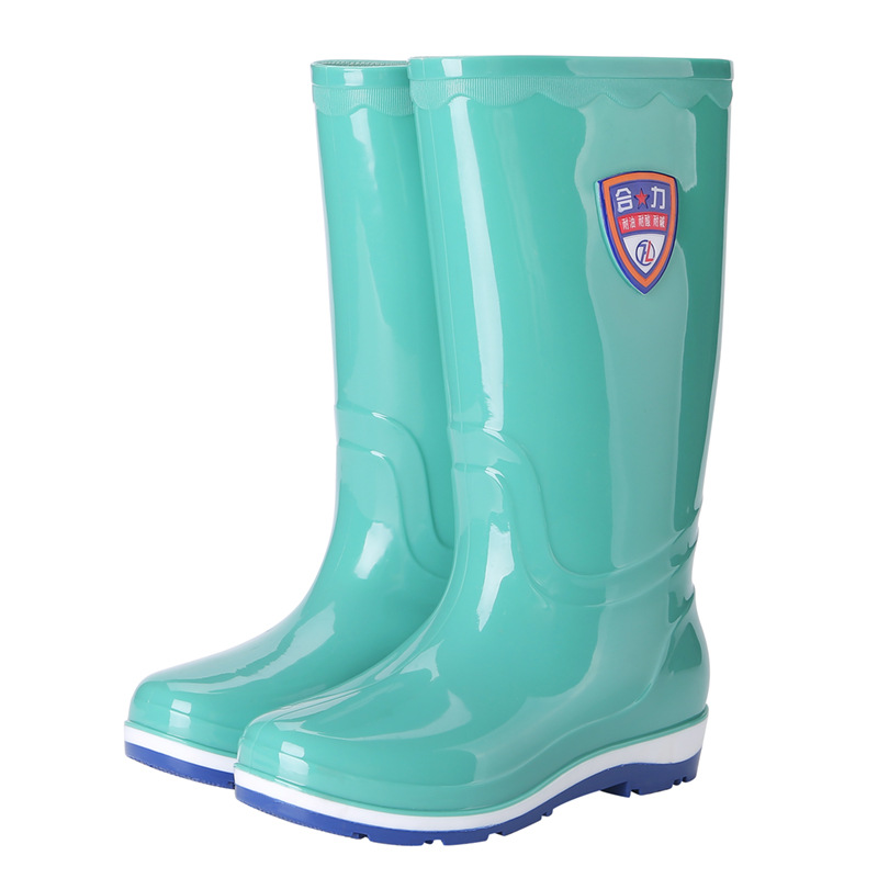 Knee-High Rain Boots Women&#039;s Korean-Style Rain Boots Fashion Rain Boots Women&#039;s Waterproof Warm Rain Boots Four Seasons Non-Slip Oil-Resistant Rain Boots