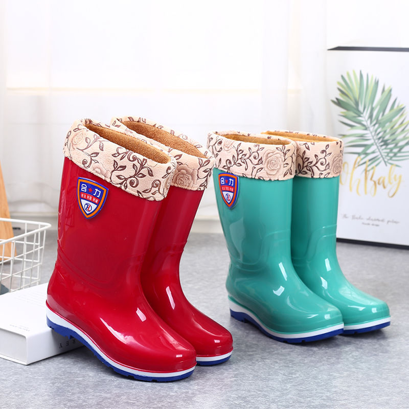 Knee-High Rain Boots Women&#039;s Korean-Style Rain Boots Fashion Rain Boots Women&#039;s Waterproof Warm Rain Boots Four Seasons Non-Slip Oil-Resistant Rain Boots