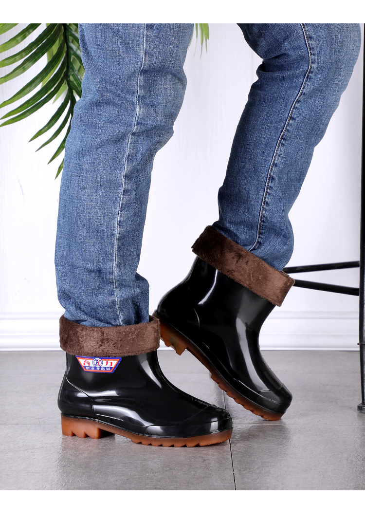 Low Mid-High Tube Men's Thick Heel Rain Boots PVC Outdoor Rain Boots Black Rain Boots Spot Supply Wholesale Low Mid-High Tube Men's Thick Heel Rain Boots PVC Outdoor Rain Boots Black Rain Boots Spot Supply Wholesale
