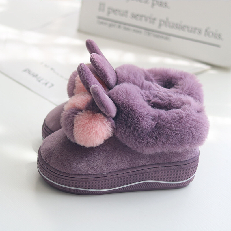 Winter 2020 cotton-padded shoes for girls with high heels and thick soles; indoor household anti-slip wool balls; household plush warm moon shoes Winter 2020 cotton-padded shoes for girls with high heels and thick soles; indoor household anti-slip wool balls; household plush warm moon shoes