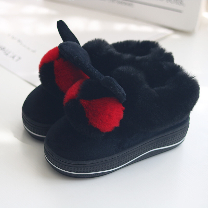 Winter 2020 cotton-padded shoes for girls with high heels and thick soles; indoor household anti-slip wool balls; household plush warm moon shoes Winter 2020 cotton-padded shoes for girls with high heels and thick soles; indoor household anti-slip wool balls; household plush warm moon shoes