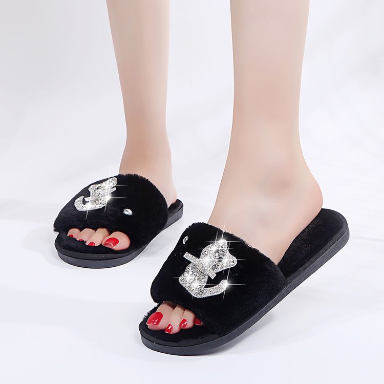 Cotton Slippers Women&#039;s Ins Couple&#039;s Home Non-Slip Warm Plush Cotton-Padded Shoes Cute Cat Student Korean Style