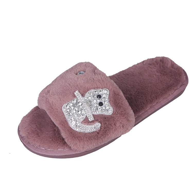 Cotton Slippers Women&#039;s Ins Couple&#039;s Home Non-Slip Warm Plush Cotton-Padded Shoes Cute Cat Student Korean Style