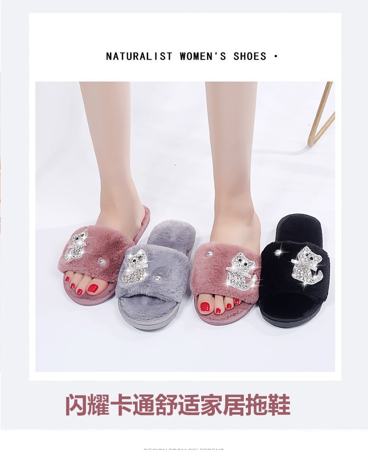 Cotton Slippers Women's Ins Couple's Home Non-Slip Warm Plush Cotton-Padded Shoes Cute Cat Student Korean Style Cotton Slippers Women's Ins Couple's Home Non-Slip Warm Plush Cotton-Padded Shoes Cute Cat Student Korean Style