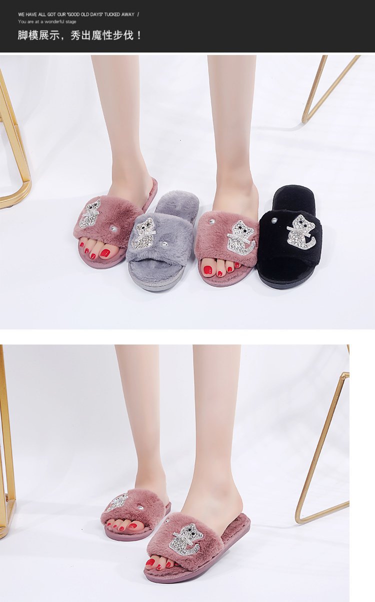 Cotton Slippers Women's Ins Couple's Home Non-Slip Warm Plush Cotton-Padded Shoes Cute Cat Student Korean Style Cotton Slippers Women's Ins Couple's Home Non-Slip Warm Plush Cotton-Padded Shoes Cute Cat Student Korean Style