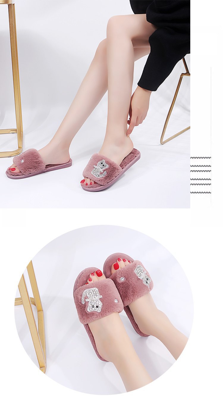 Cotton Slippers Women's Ins Couple's Home Non-Slip Warm Plush Cotton-Padded Shoes Cute Cat Student Korean Style Cotton Slippers Women's Ins Couple's Home Non-Slip Warm Plush Cotton-Padded Shoes Cute Cat Student Korean Style