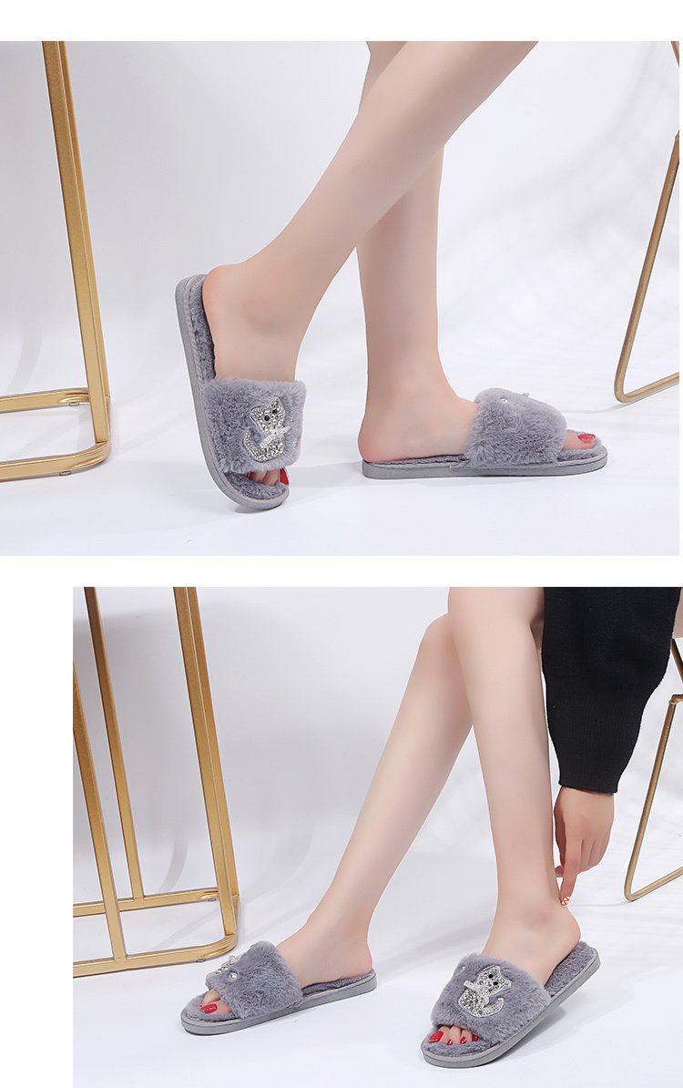 Cotton Slippers Women's Ins Couple's Home Non-Slip Warm Plush Cotton-Padded Shoes Cute Cat Student Korean Style Cotton Slippers Women's Ins Couple's Home Non-Slip Warm Plush Cotton-Padded Shoes Cute Cat Student Korean Style