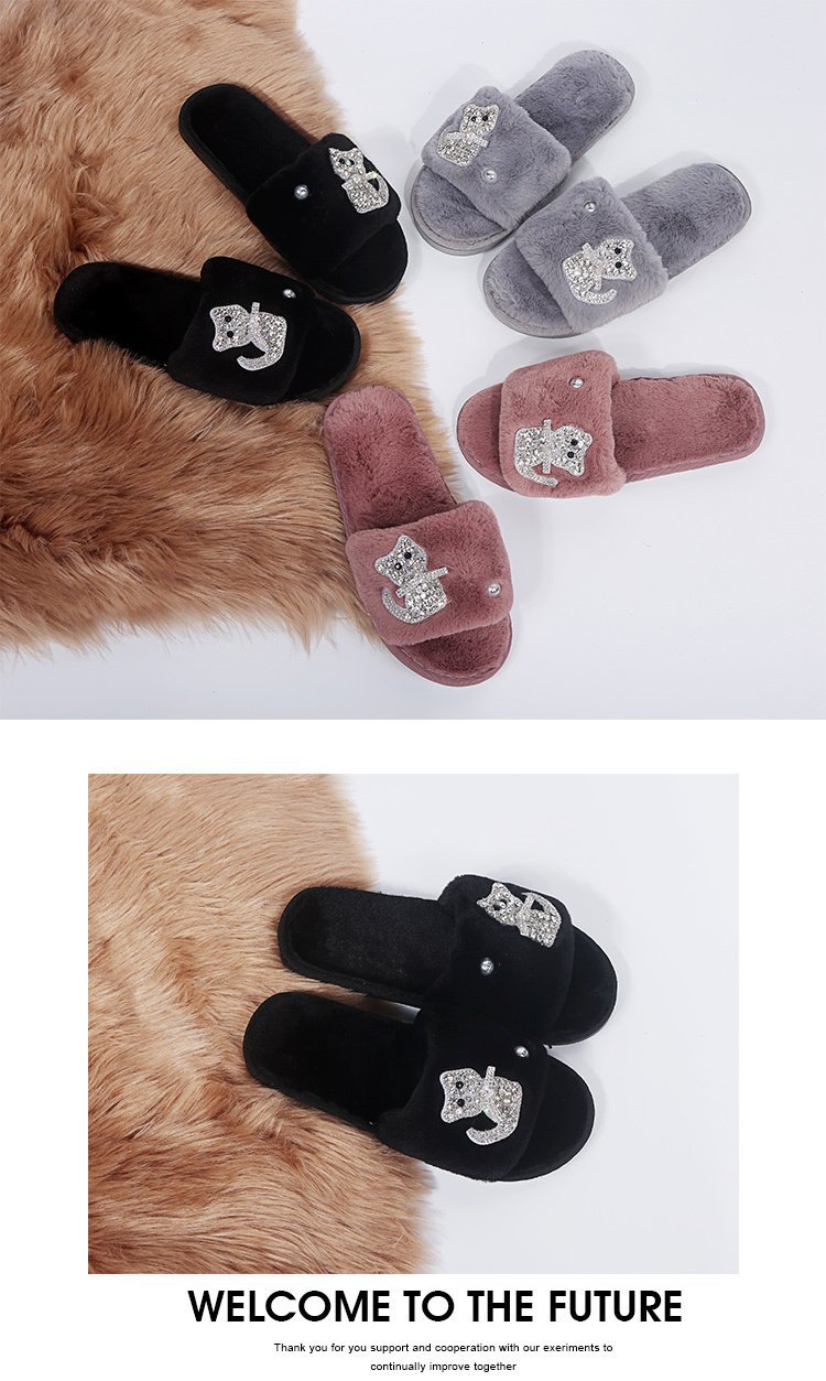 Cotton Slippers Women's Ins Couple's Home Non-Slip Warm Plush Cotton-Padded Shoes Cute Cat Student Korean Style Cotton Slippers Women's Ins Couple's Home Non-Slip Warm Plush Cotton-Padded Shoes Cute Cat Student Korean Style