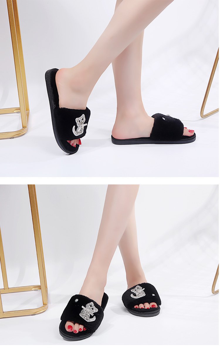Cotton Slippers Women's Ins Couple's Home Non-Slip Warm Plush Cotton-Padded Shoes Cute Cat Student Korean Style Cotton Slippers Women's Ins Couple's Home Non-Slip Warm Plush Cotton-Padded Shoes Cute Cat Student Korean Style