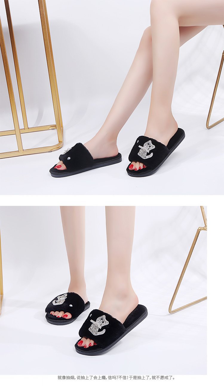Cotton Slippers Women's Ins Couple's Home Non-Slip Warm Plush Cotton-Padded Shoes Cute Cat Student Korean Style Cotton Slippers Women's Ins Couple's Home Non-Slip Warm Plush Cotton-Padded Shoes Cute Cat Student Korean Style