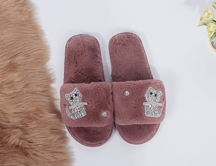 Cotton Slippers Women's Ins Couple's Home Non-Slip Warm Plush Cotton-Padded Shoes Cute Cat Student Korean Style Cotton Slippers Women's Ins Couple's Home Non-Slip Warm Plush Cotton-Padded Shoes Cute Cat Student Korean Style