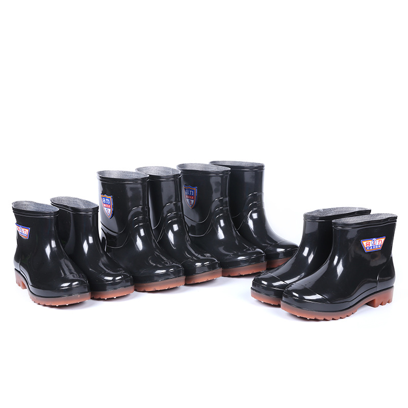 New Men&#039;s Rain Boots Low-Cut Rain Boots Men&#039;s Fashion Rubber Boots Non-Slip Wear-Resistant Tendon Sole Labor Protection Shoes Wholesale