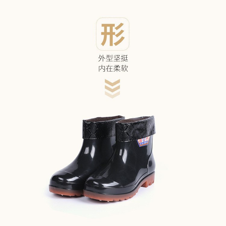 New Men's Rain Boots Low-Cut Rain Boots Men's Fashion Rubber Boots Non-Slip Wear-Resistant Tendon Sole Labor Protection Shoes Wholesale